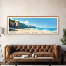 Carregar imagem no visualizador da galeria, D-Day beaches, France Panoramic Beach Print, Vacation Gift, France Wall Art, Framed Canvas Print, Framed Beach Painting