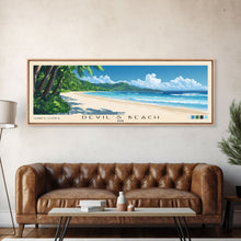 Load image into Gallery viewer, Devil’s Beach, Fiji Panoramic Print, Vacation Gift, Fiji Wall Art, Beach Painting, Beach Decor, Beach Or Lakehouse Art