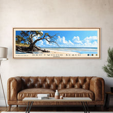 Carregar imagem no visualizador da galeria, Driftwood Beach, Georgia Panoramic Beach Print, Vacation Gift, Georgia Wall Art, Framed Canvas Print, Framed Beach Painting