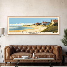 Load image into Gallery viewer, Dunwich Beach, United Kingdom Panoramic Print, Vacation Gift, United Kingdom Wall Art, Beach Painting, Beach Decor, Large Wall Art, Wood Frame Art