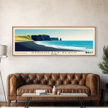 Load image into Gallery viewer, Dyrholaey Beach, Iceland Panoramic Print, Vacation Gift, Iceland Wall Art, Vacation Wall Art, Vacatation Memories, Beach Decor, Beach Or Lakehouse Art