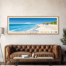 Load image into Gallery viewer, English Point Beach, Turks and Caicos Panoramic Beach Print, Vacation Gift, Turks and Caicos Wall Art, Framed Canvas Print, Framed Beach Painting