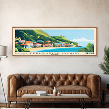 Carregar imagem no visualizador da galeria, Fernandina Island, Ecuador Panoramic Beach Print, Vacation Gift, Ecuador Wall Art, Framed Canvas Print, Framed Beach Painting