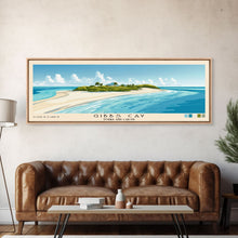 Load image into Gallery viewer, Gibbs Cay, Turks and Caicos Panoramic Print, Vacation Gift, Turks and Caicos Wall Art, Beach Painting, Beach Decor, Large Wall Art, Wood Frame Art