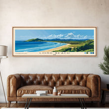 Load image into Gallery viewer, Long Beach, Fiji Panoramic Print, Vacation Gift, Fiji Wall Art, Beach Painting, Beach Decor, Large Wall Art, Wood Frame Art