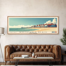 Carregar imagem no visualizador da galeria, Whitstable beach, United Kingdom Panoramic Print, Vacation Gift, United Kingdom Wall Art, Beach Painting, Beach Decor, Large Wall Art, Wood Frame Art