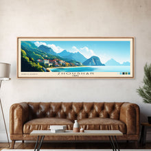 Load image into Gallery viewer, Zhoushan, China Panoramic Beach Print, Vacation Gift, China Wall Art, Beach Painting, Beach Decor, Beach Painting