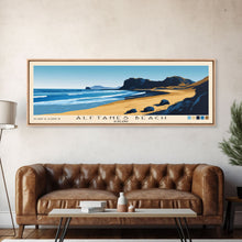 Carregar imagem no visualizador da galeria, Álftanes Beach, Iceland Panoramic Print, Vacation Gift, Iceland Wall Art, Beach Painting, Beach Decor, Large Wall Art, Wood Frame Art