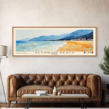 Load image into Gallery viewer, Altinkum Beach, Turkey Watercolor Beach Print, Vacation Gift, Turkey Wall Art, Beach Painting, Beach Decor, Beach Painting