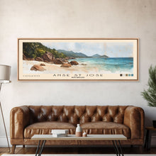 Load image into Gallery viewer, Anse St Jose, Seychelles Watercolor Beach Print, Vacation Gift, Seychelles Wall Art, Beach Painting, Beach Decor, Beach Painting