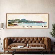 Load image into Gallery viewer, Antigua, Antigua and Barbuda Watercolor Beach Print, Vacation Gift, Antigua and Barbuda Wall Art, Framed Canvas Print, Framed Beach Painting