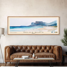 Carregar imagem no visualizador da galeria, Balos Beach, Greece Watercolor Beach Print, Vacation Gift, Greece Wall Art, Framed Canvas Print, Framed Beach Painting
