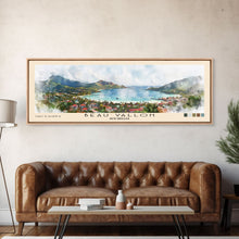 Load image into Gallery viewer, Beau Vallon, Seychelles Watercolor Beach Print, Vacation Gift, Seychelles Wall Art, Beach Painting, Beach Decor, Beach Painting