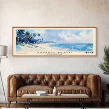 Load image into Gallery viewer, Bávaro Beach, Dominican Republic Watercolor Beach Print, Vacation Gift, Dominican Republic Wall Art, Framed Canvas Print, Framed Beach Painting