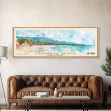 Load image into Gallery viewer, Cabarete Beach, Dominican Republic Watercolor Print, Vacation Gift, Dominican Republic Wall Art, Beach Painting, Beach Decor, Large Wall Art, Wood Frame Art