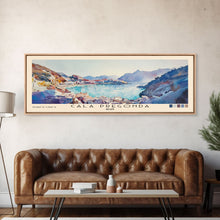 Load image into Gallery viewer, Cala Pregonda, Spain Watercolor Print, Vacation Gift, Spain Wall Art, Beach Painting, Beach Decor, Large Wall Art, Wood Frame Art