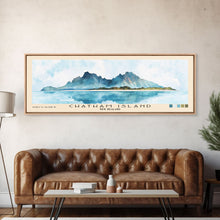 Load image into Gallery viewer, Chatham Island, New Zealand Watercolor Print, Vacation Gift, New Zealand Wall Art, Beach Painting, Beach Decor, Large Wall Art, Wood Frame Art