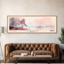 Load image into Gallery viewer, Chiemsee, Germany Watercolor Print, Vacation Gift, Germany Wall Art, Beach Painting, Beach Decor, Large Wall Art, Wood Frame Art