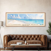 Load image into Gallery viewer, Cruise Center Beach, Turks and Caicos Watercolor Print, Vacation Gift, Turks and Caicos Wall Art, Beach Painting, Beach Decor, Large Wall Art, Wood Frame Art