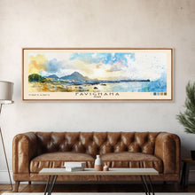 Carregar imagem no visualizador da galeria, Favignana, Italy Watercolor Beach Print, Vacation Gift, Italy Wall Art, Framed Canvas Print, Framed Beach Painting