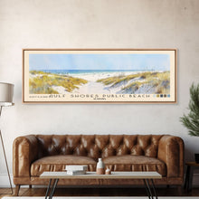Cargar imagen en el visor de la galería, Gulf Shores Public Beach, Alabama Watercolor Print, Vacation Gift, Alabama Wall Art, Beach Painting, Beach Decor, Large Wall Art, Wood Frame Art