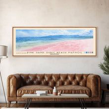 Load image into Gallery viewer, Pink sand Subic beach Matnog, Philippines Watercolor Print, Vacation Gift, Philippines Wall Art, Beach Painting, Beach Decor, Large Wall Art, Wood Frame Art