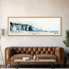 Load image into Gallery viewer, Étretat, France Watercolor Print, Vacation Gift, France Wall Art, Beach Painting, Beach Decor, Large Wall Art, Wood Frame Art