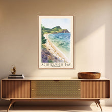 Load image into Gallery viewer, Achmelvich Bay, Scotland Watercolor Print, Vacation Gift, Scotland Wall Art, Beach Painting, Beach Decor, Large Wall Art, Wood Frame Art