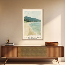 Load image into Gallery viewer, An Bang Beach, Hoi An, Vietnam Watercolor Beach Print, Vacation Gift, Hoi An, Vietnam Wall Art, Framed Canvas Print, Framed Beach Painting