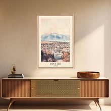 Load image into Gallery viewer, Ancud, Chile Watercolor Print, Vacation Gift, Chile Wall Art, Beach Painting, Beach Decor, Large Wall Art, Wood Frame Art