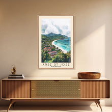 Load image into Gallery viewer, Anse St Jose, Seychelles Watercolor Beach Print, Vacation Gift, Seychelles Wall Art, Beach Painting, Beach Decor, Beach Painting