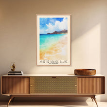 Load image into Gallery viewer, Anse de Grande Saline, St. Barths Watercolor Print, Vacation Gift, St. Barths Wall Art, Beach Painting, Beach Decor, Large Wall Art, Wood Frame Art