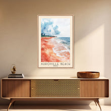 Carregar imagem no visualizador da galeria, Auroville Beach, India Watercolor Beach Print, Vacation Gift, India Wall Art, Framed Canvas Print, Framed Beach Painting