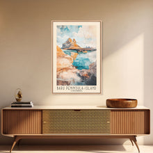 Load image into Gallery viewer, Barú Peninsula-Island, Colombia Watercolor Beach Print, Vacation Gift, Colombia Wall Art, Beach Painting, Beach Decor, Beach Painting