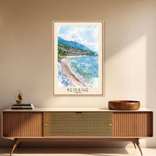 Load image into Gallery viewer, Beidaihe, China Watercolor Beach Print, Vacation Gift, China Wall Art, Framed Canvas Print, Framed Beach Painting