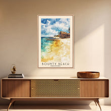 Load image into Gallery viewer, Bounty Beach, Philippines Watercolor Beach Print, Vacation Gift, Philippines Wall Art, Framed Canvas Print, Framed Beach Painting