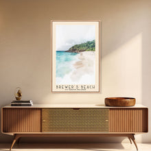Load image into Gallery viewer, Brewer’s Beach, US Virgin islands Watercolor Print, Vacation Gift, US Virgin islands Wall Art, Beach Painting, Beach Decor, Large Wall Art, Wood Frame Art
