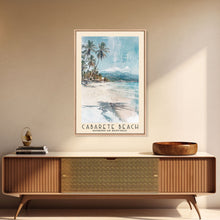 Load image into Gallery viewer, Cabarete Beach, Dominican Republic Watercolor Print, Vacation Gift, Dominican Republic Wall Art, Beach Painting, Beach Decor, Large Wall Art, Wood Frame Art