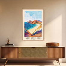 Load image into Gallery viewer, Cabo San Lucas, Mexico Watercolor Print, Vacation Gift, Mexico Wall Art, Beach Painting, Beach Decor, Large Wall Art, Wood Frame Art