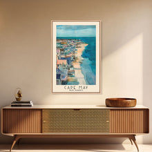 Carregar imagem no visualizador da galeria, Cape May, New Jersey Watercolor Beach Print, Vacation Gift, New Jersey Wall Art, Framed Canvas Print, Framed Beach Painting