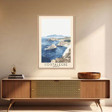 Load image into Gallery viewer, Costalegre, Mexico Watercolor Print, Vacation Gift, Mexico Wall Art, Beach Painting, Beach Decor, Large Wall Art, Wood Frame Art