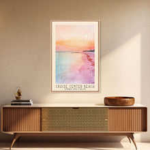 Load image into Gallery viewer, Cruise Center Beach, Turks and Caicos Watercolor Print, Vacation Gift, Turks and Caicos Wall Art, Beach Painting, Beach Decor, Large Wall Art, Wood Frame Art