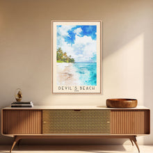 Load image into Gallery viewer, Devil’s Beach, Fiji Watercolor Beach Print, Vacation Gift, Fiji Wall Art, Beach Painting, Beach Decor, Beach Painting
