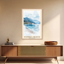 Load image into Gallery viewer, Dobrec Beach, Montenegro Watercolor Beach Print, Vacation Gift, Montenegro Wall Art, Beach Painting, Beach Decor, Beach Painting