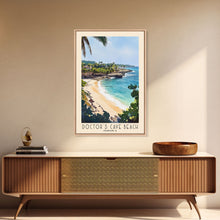 Load image into Gallery viewer, Doctor’s Cave Beach, Jamaica Watercolor Beach Print, Vacation Gift, Jamaica Wall Art, Framed Canvas Print, Framed Beach Painting