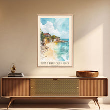 Load image into Gallery viewer, Dunn’s River Falls Beach, Jamaica Watercolor Print, Vacation Gift, Jamaica Wall Art, Beach Painting, Beach Decor, Large Wall Art, Wood Frame Art