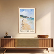 Load image into Gallery viewer, Freshwater Beach, Australia Watercolor Beach Print, Vacation Gift, Australia Wall Art, Framed Canvas Print, Framed Beach Painting