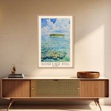 Load image into Gallery viewer, Glover’s Reef Atoll, Belize Watercolor Beach Print, Vacation Gift, Belize Wall Art, Beach Painting, Beach Decor, Beach Painting