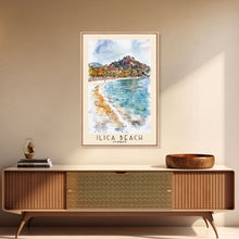 Load image into Gallery viewer, Ilıca Beach, Turkey Watercolor Beach Print, Vacation Gift, Turkey Wall Art, Beach Painting, Beach Decor, Beach Painting