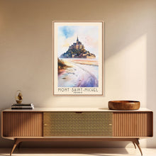 Load image into Gallery viewer, Mont Saint-Michel, France Watercolor Beach Print, Vacation Gift, France Wall Art, Beach Painting, Beach Decor, Beach Painting